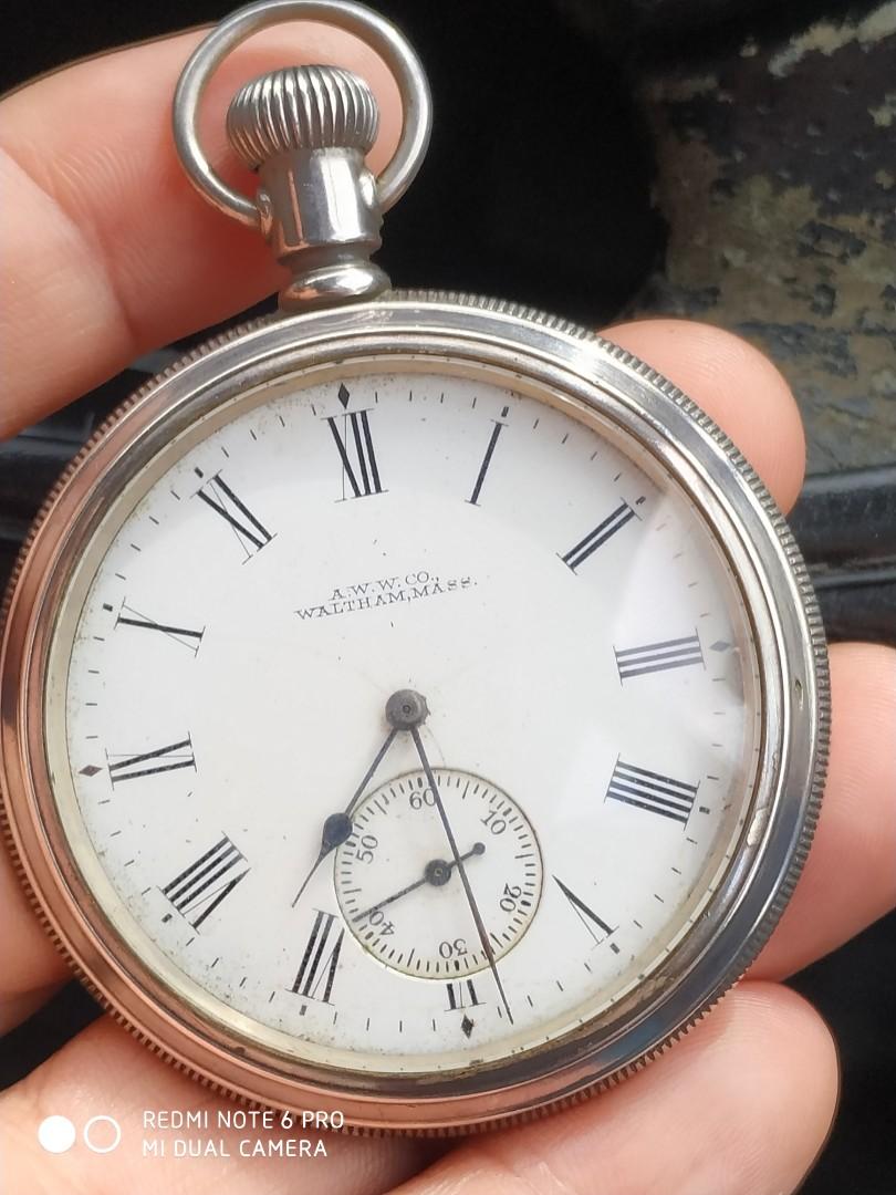 Waltham pocket on sale watch silver