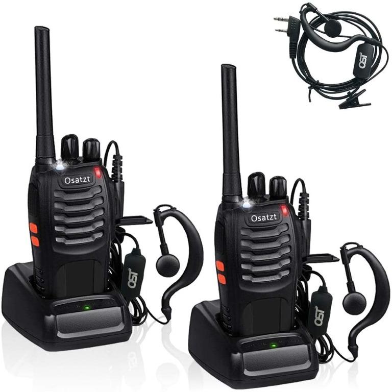 Walkie Talkies BF-88e USB Rechargeable Long Range Two Way Radios with  Earpieces(2 pack), Mobile Phones  Gadgets, Walkie-Talkie on Carousell