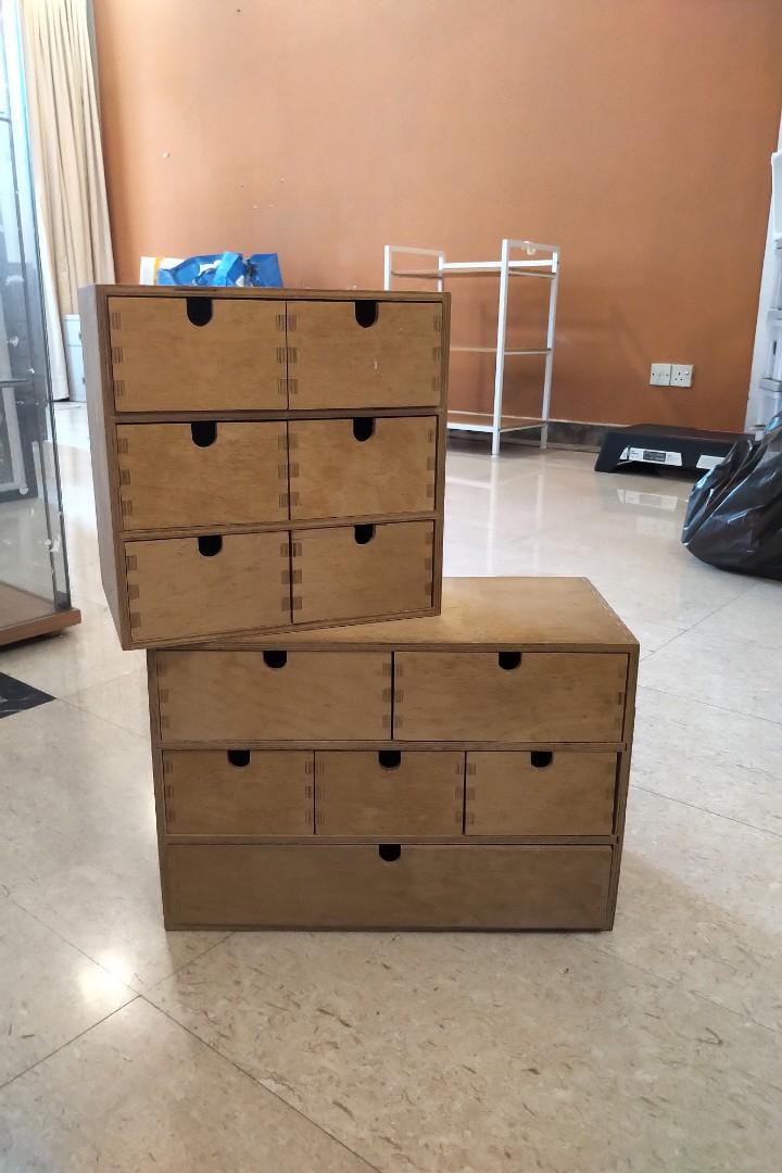 Wooden table top drawers, Furniture & Home Living, Furniture, Shelves