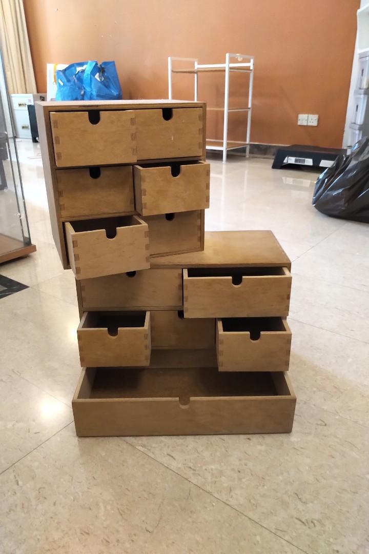 Wooden table top drawers, Furniture & Home Living, Furniture, Shelves