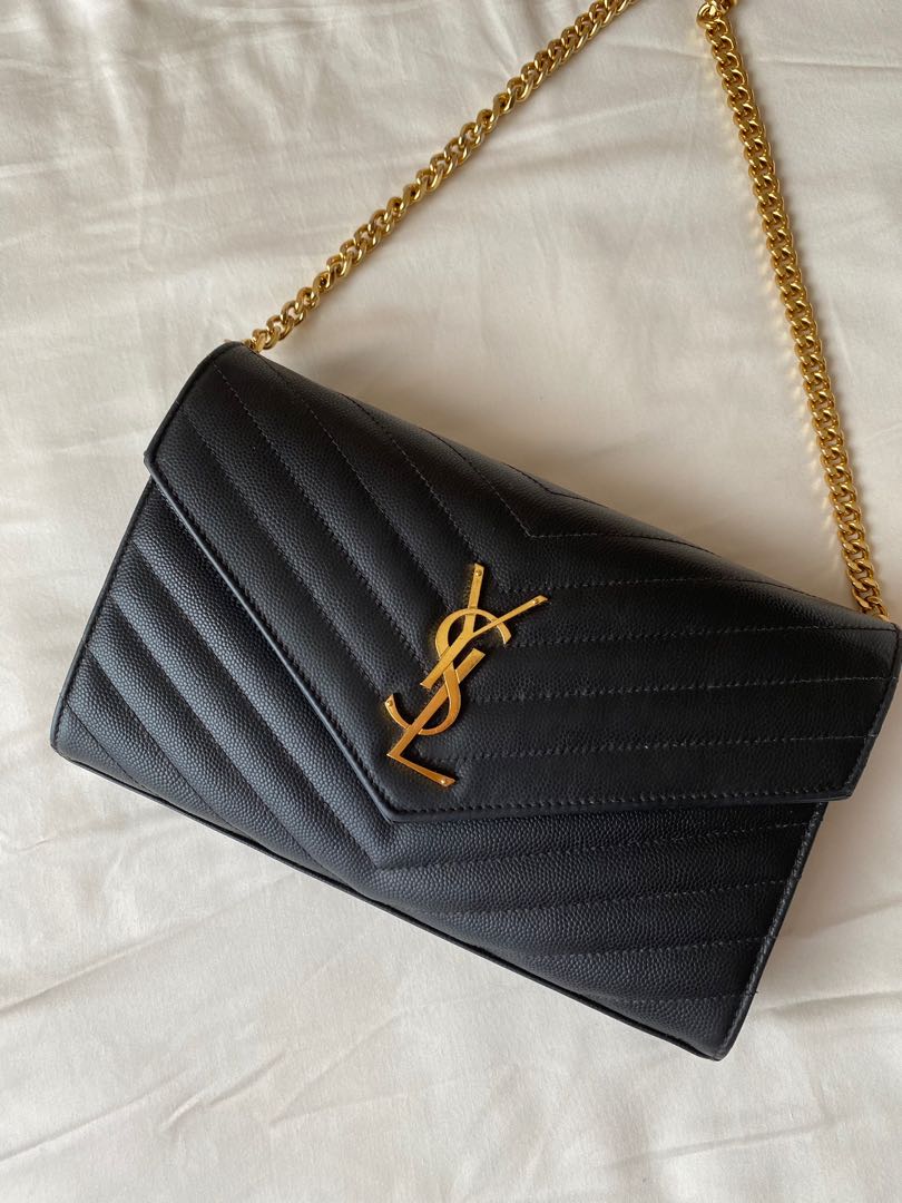 YSL Wallet on Chain, Women's Fashion, Bags & Wallets, Crossbody Bags