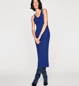 Zara blue knit dress, Women's Fashion ...