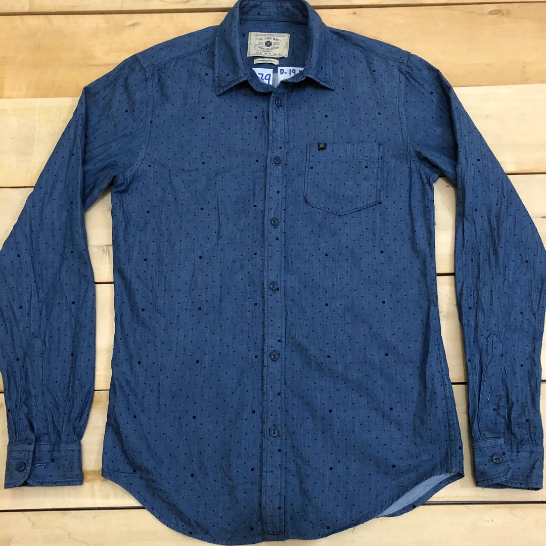 ZARA MAN SLIM FIT DENIM SHIRT A79, Men's Fashion, Tops & Sets, Formal