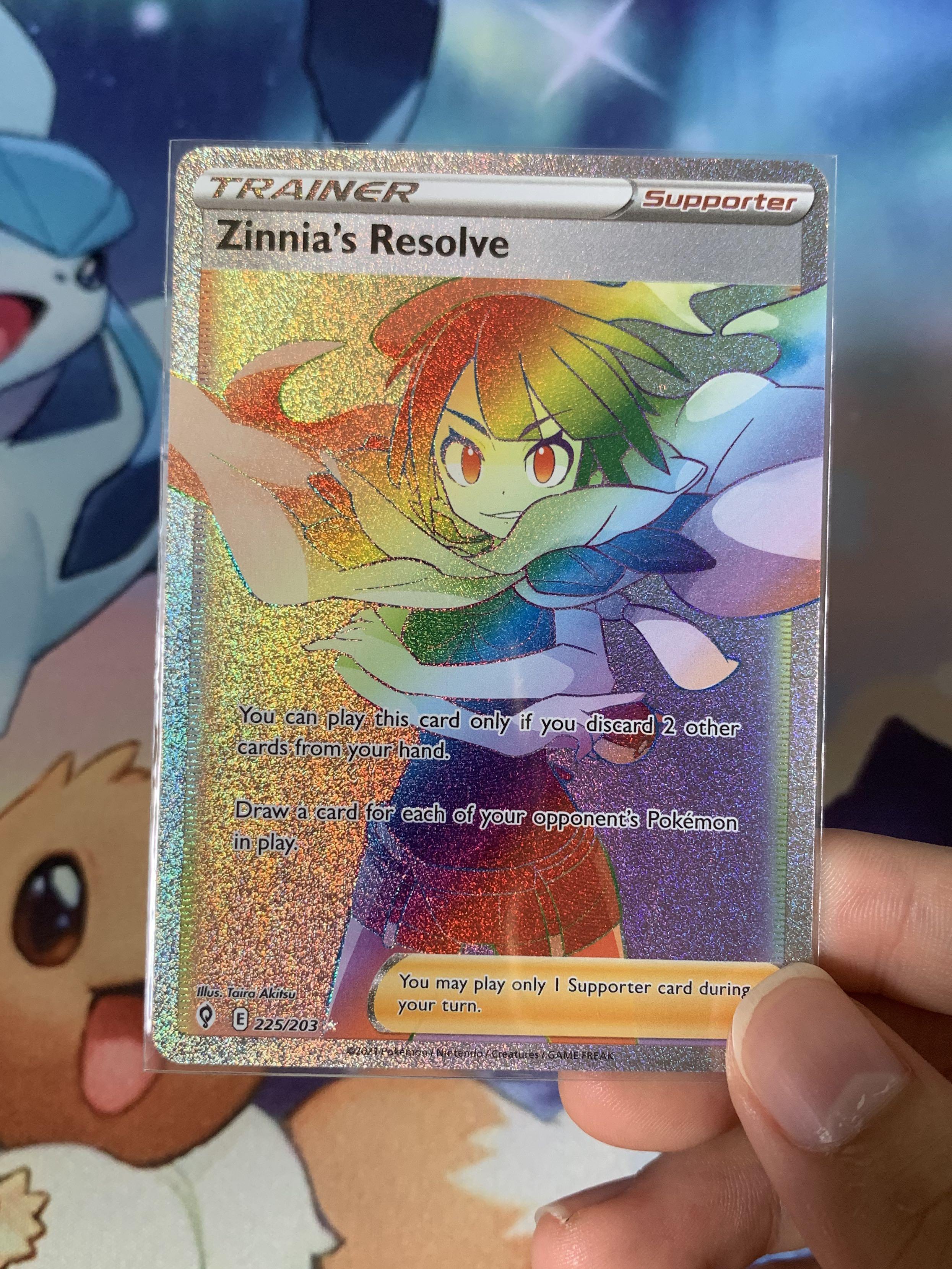 PRICE LOWERED] Zinnia Resolve Hyper Rare Rainbow Pokemon Card Tcg