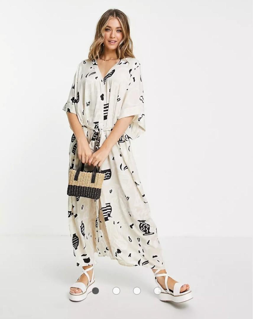 Belted kaftan dress monki new arrivals