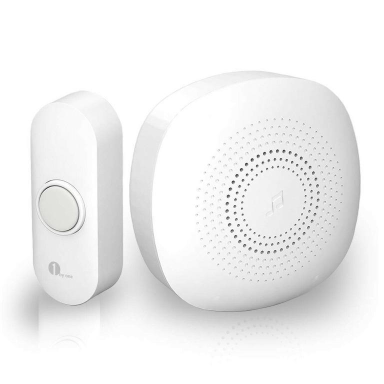 100m Range White Easy Chime Doorbell No Battery Required 1byone Wireless Doorbell Set Doorbell with 1 Receiver and 1 Transmitter 36 Ringtones