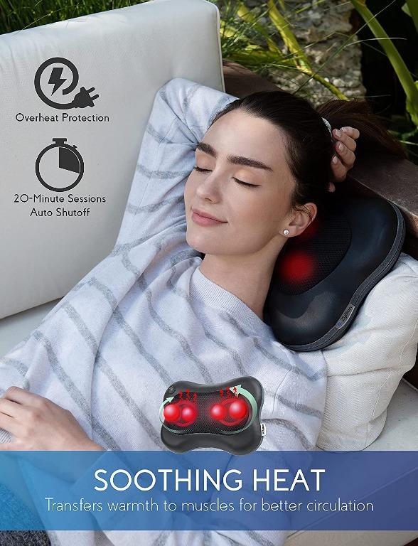 Breo Neck Massager with Heat, Cordless Shiatsu Massager for Neck Back Pain  Relief, Soothe Neck Strains for Home Office & Travel Use, APP Control, Gift