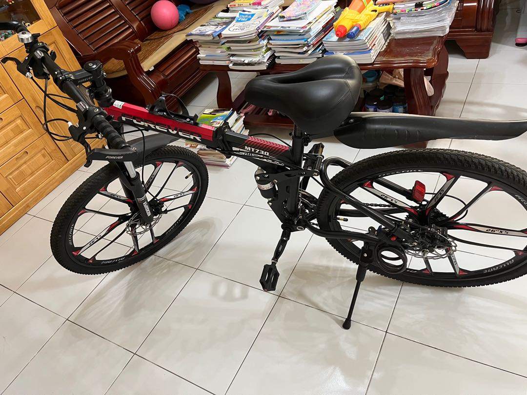 26 inch mountain bike, foldable bicycle, front suspension, back wheel