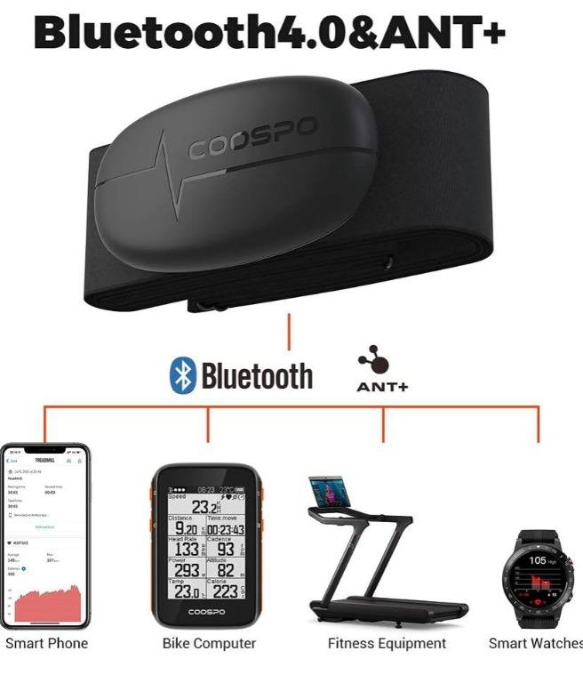 3104 CooSpo Heart Rate Monitor Chest Strap Bluetooth4.0 ANT IP67 Waterproof Chest Heart Rate Sensor for Peloton Zwift Polar DDP Yoga Map My Ride Garmin Sports Watches Sports Equipment Exercise Fitness