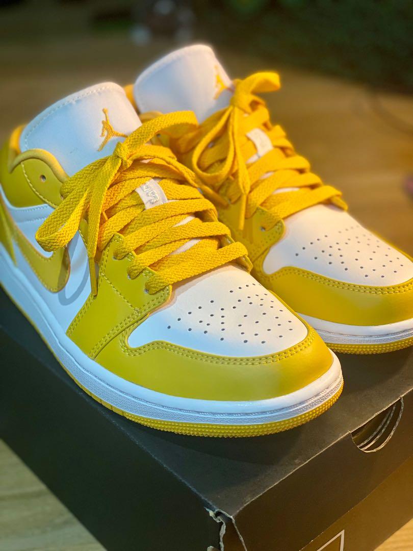 Air jordan 1 new arrivals low white gym yellow