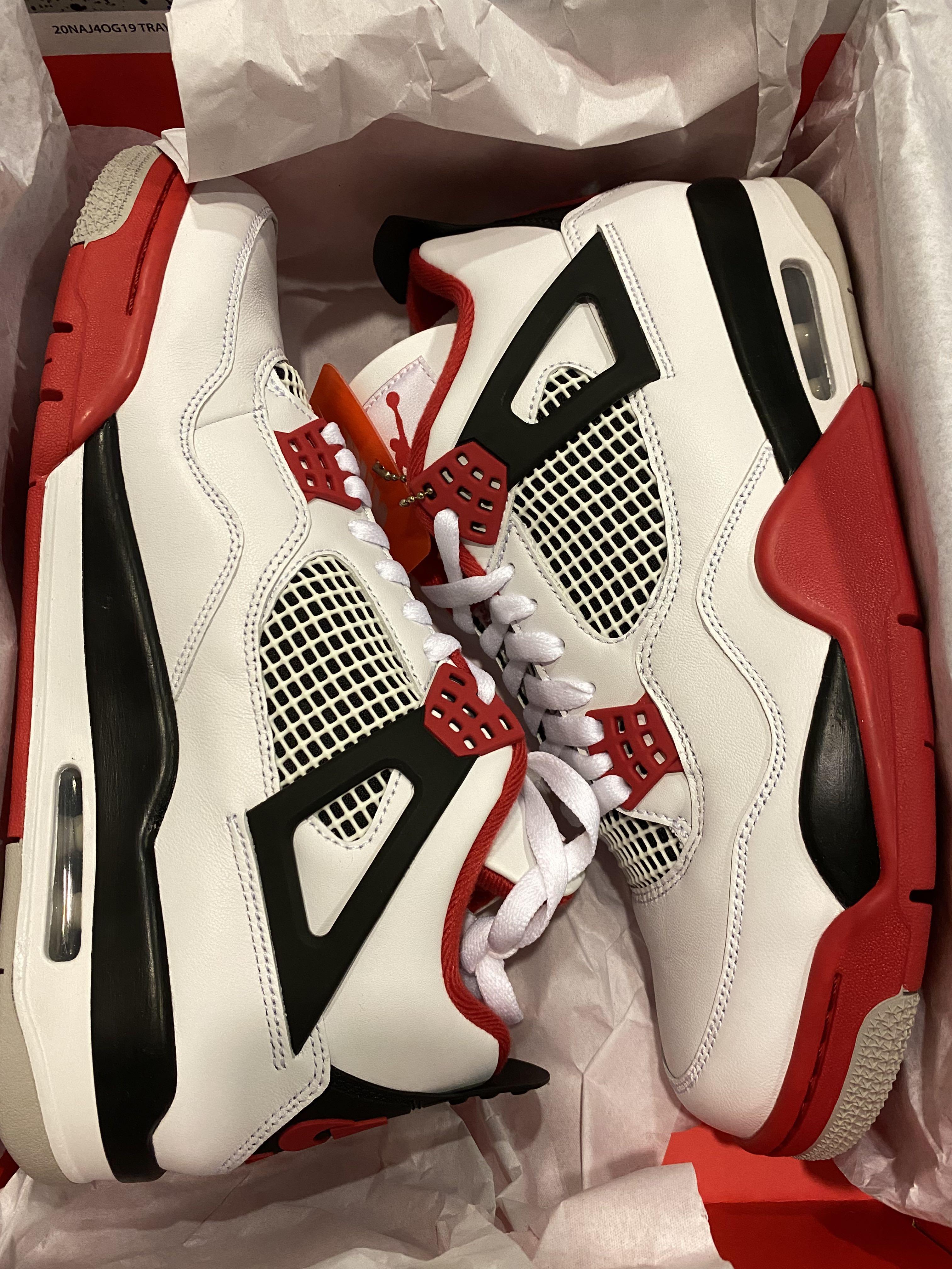Air Jordan 4 retro FIRE RED, Men's Fashion, Footwear, Sneakers on Carousell