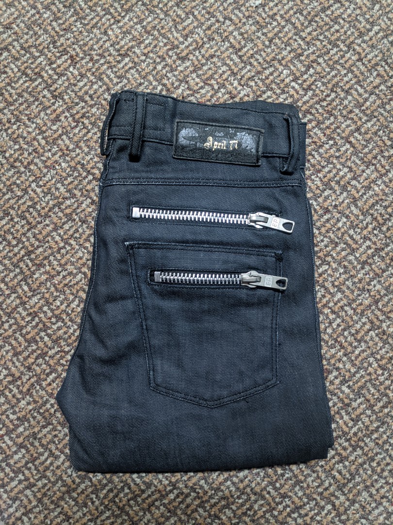Jean April 77 Overdrive Sabbath Homme - Taille M, Slim Bleu Darkwash, Occasion Très Bon état
