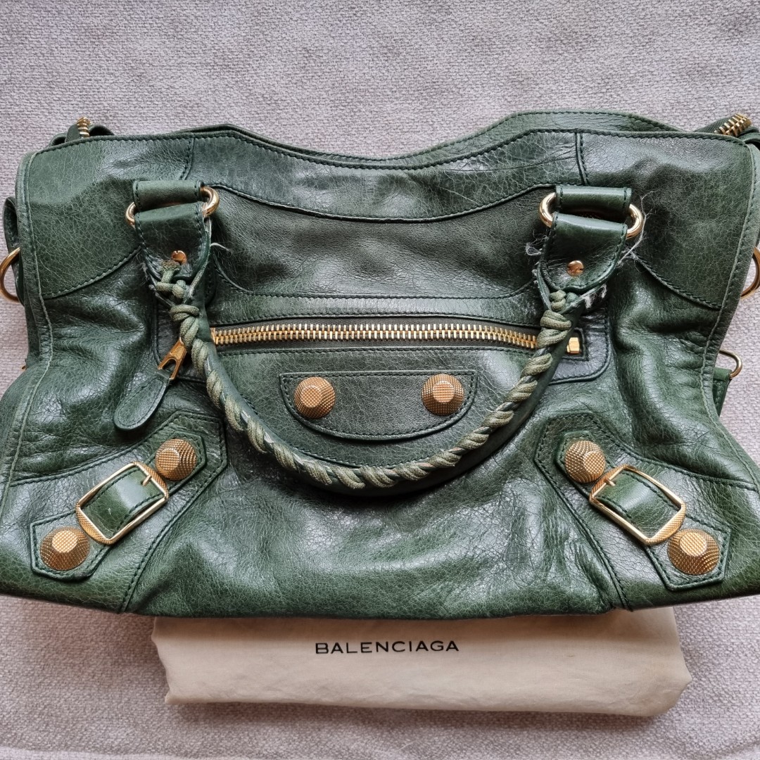 Balenciaga motorcycle bag sales gold