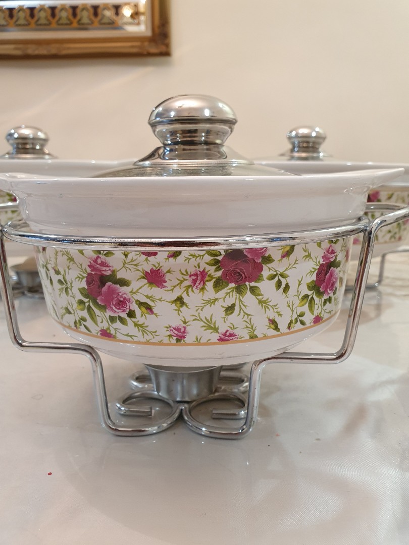 Beautiful Buffet Serving Dishes w Burner, Furniture & Home Living