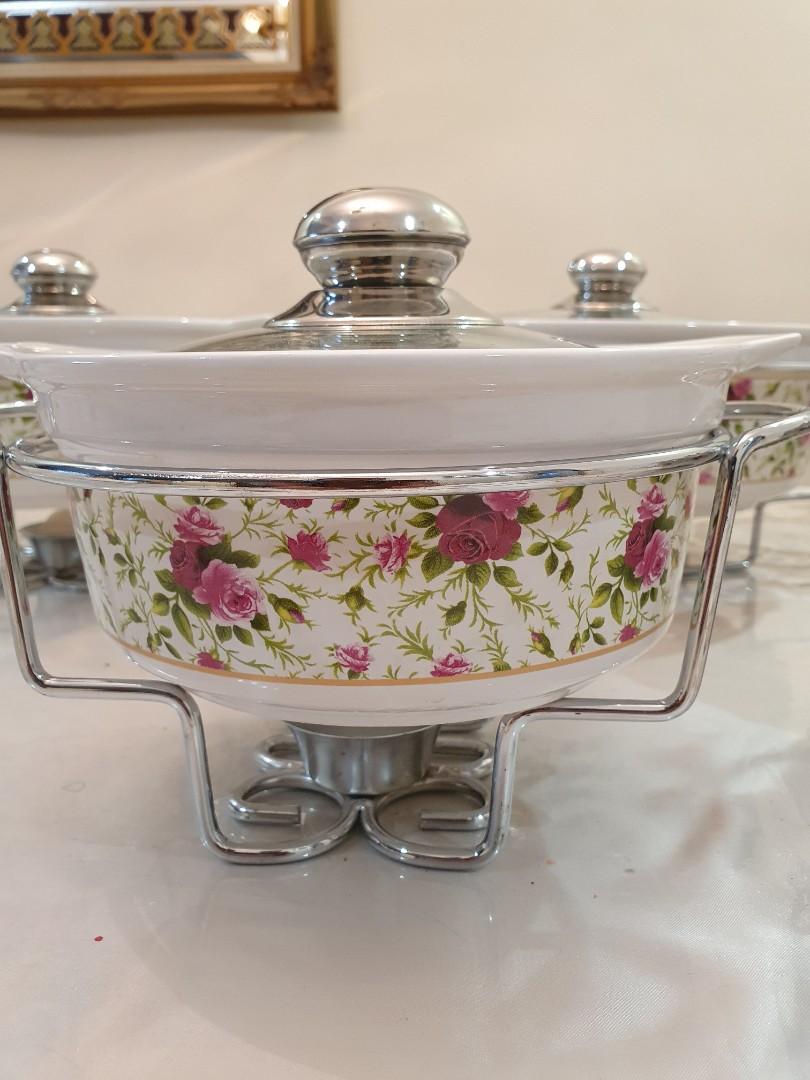 Beautiful Buffet Serving Dishes w Burner, Furniture & Home Living