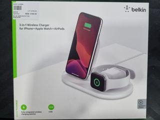 belkin 3-in-1 Wireless Charger for iPhone + Apple Watch + AirPods