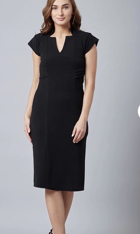 Black Midi Dress, office wear, Women's Fashion, Dresses & Sets, Dresses on Carousell