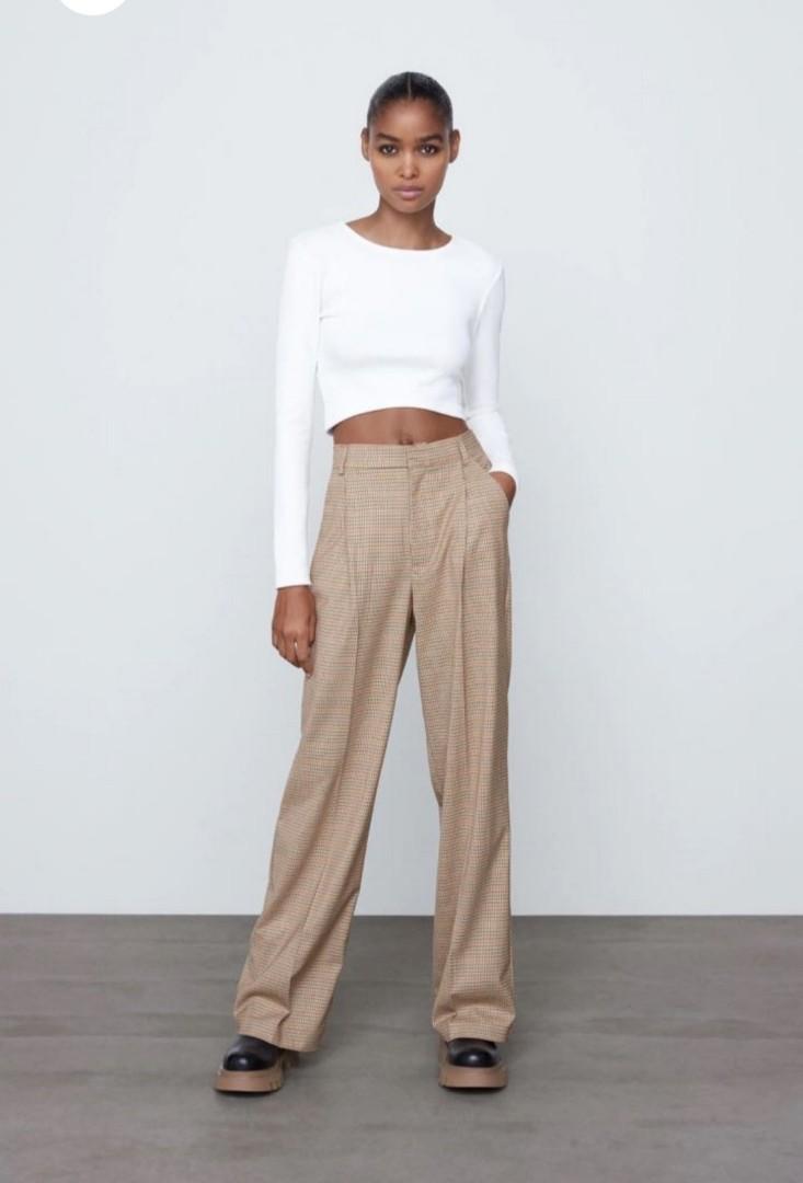 BRAND NEW] ZARA Checkered Pants (XS), Women's Fashion, Bottoms