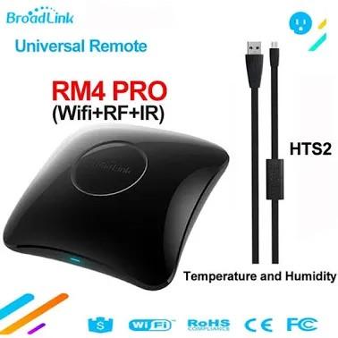 BroadLink RM4 Pro Version Wireless Universal Remote Hub with HTS2 Temp and  Humidity Sensor Smart Home Solution