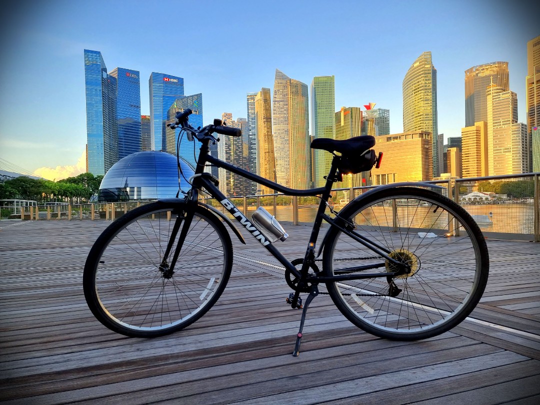 Btwin Riverside 100 Hybrid Bike with accessories Sports Equipment Bicycles Parts Bicycles on Carousell