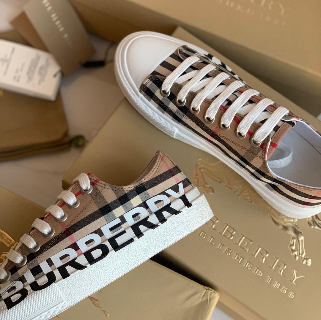 Burberry print shoes deals