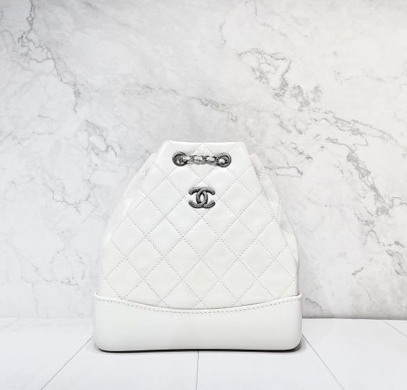 chanel gabrielle backpack white, Off 75%