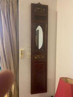 Antique Chinese wall panel with mirror