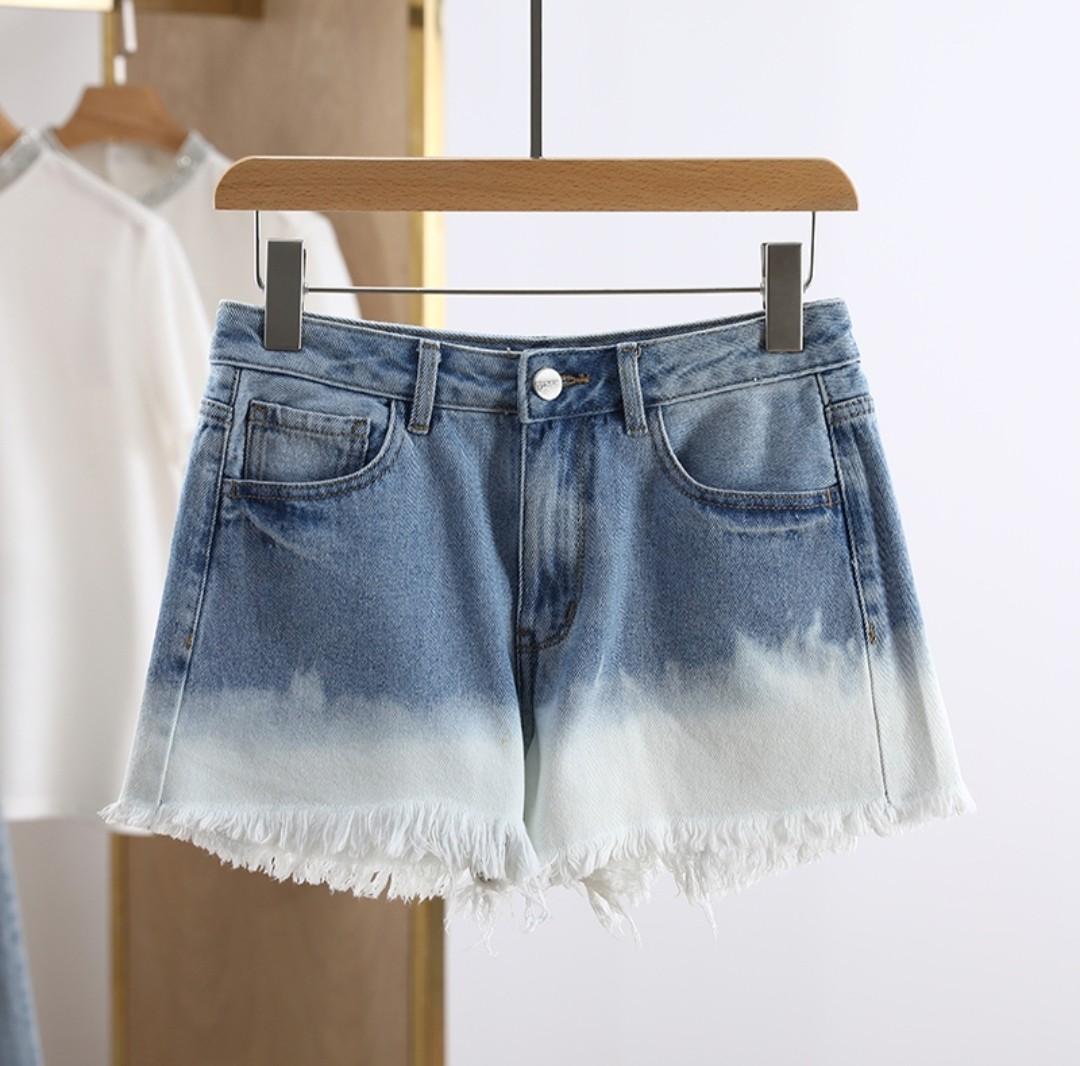 denim ombre shorts, Women's Fashion 