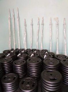 DUMBBELL BARBELL PLATES 5 LBS 10 LBS 15 LBS 20 LBS 25 LBS SHORT BARS LONG BARS EZ CURL BARS