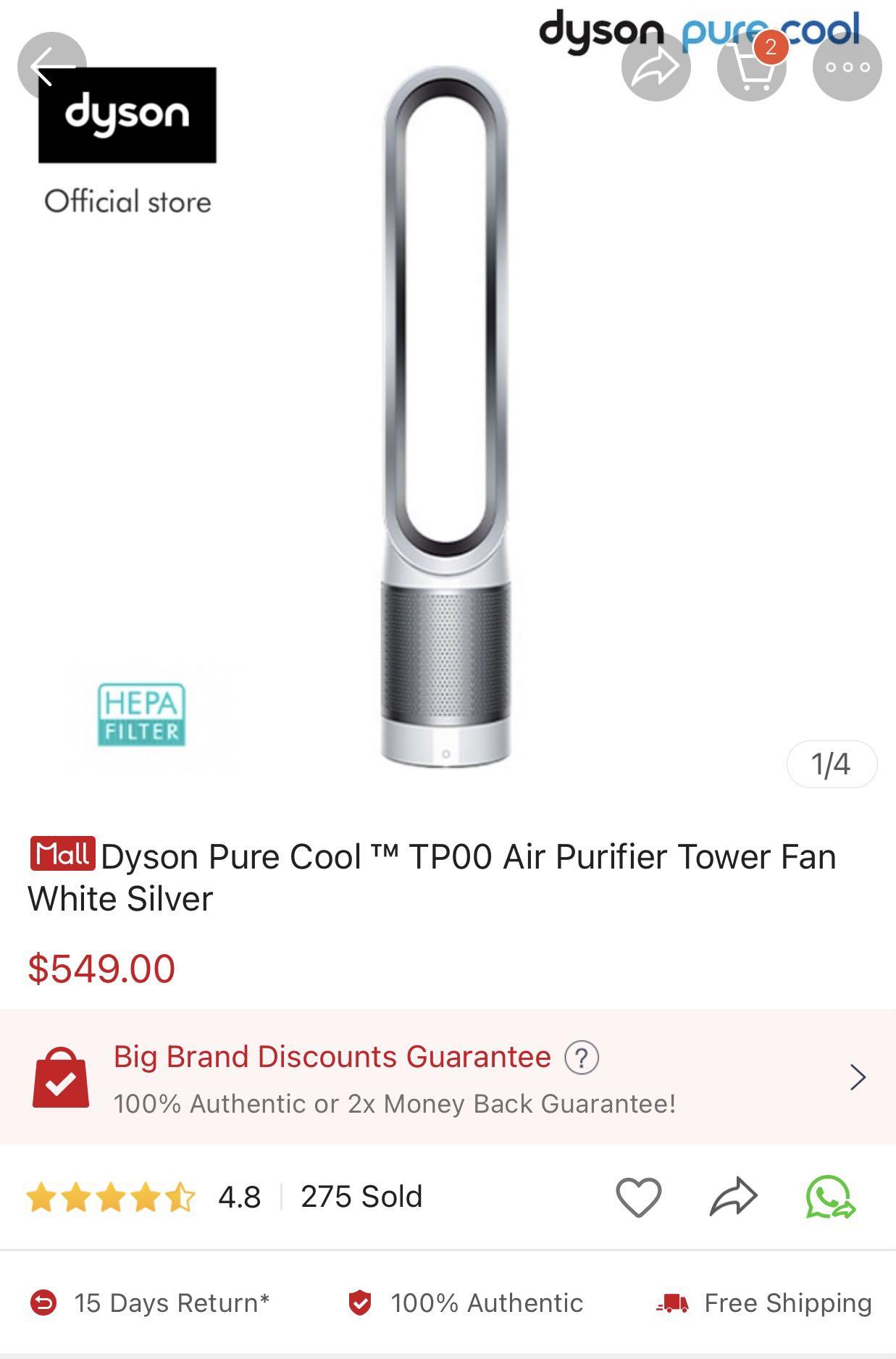 Dyson pure cool tp00 cheap