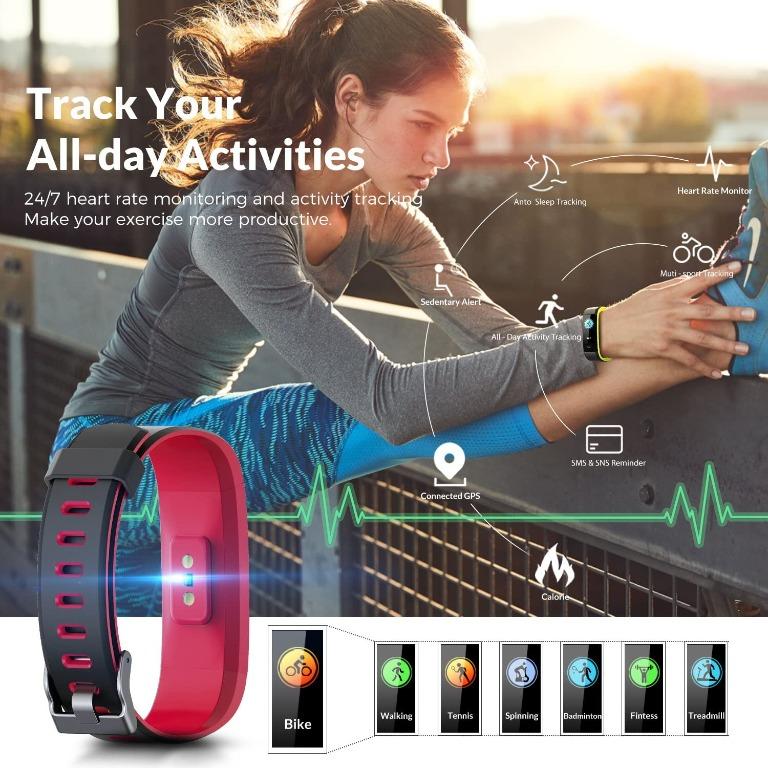 fitness Tracker Coffea Color Screen Activity Tracker with Heart Rate Monitor Waterproof fitness Watch Smart Bracelet with Pedometer Step Counter Calorie Counter for Android and iOS NO BOX Mobile Phone...