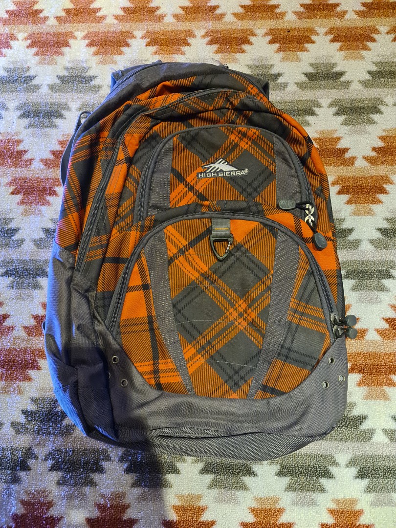 high sierra orange backpack