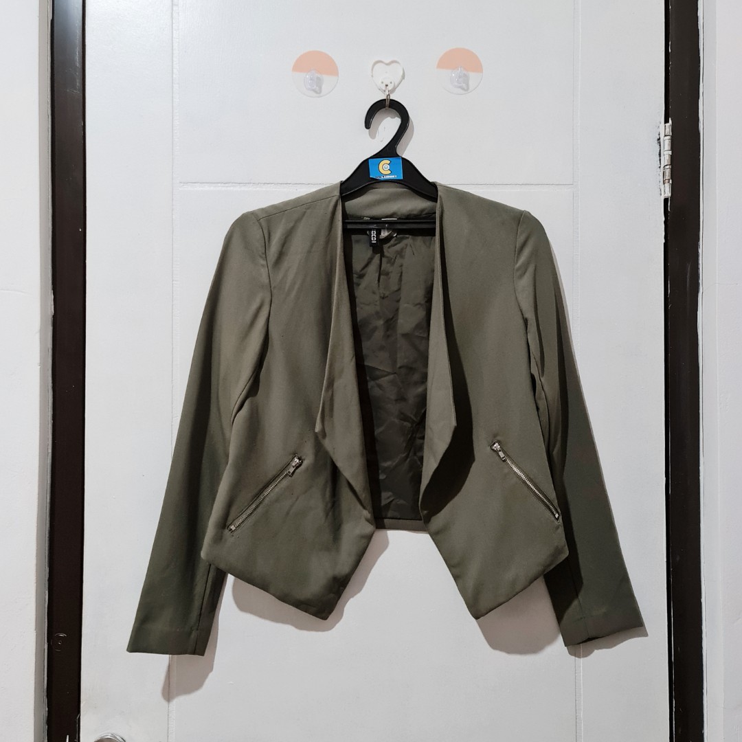 h&m army green jacket