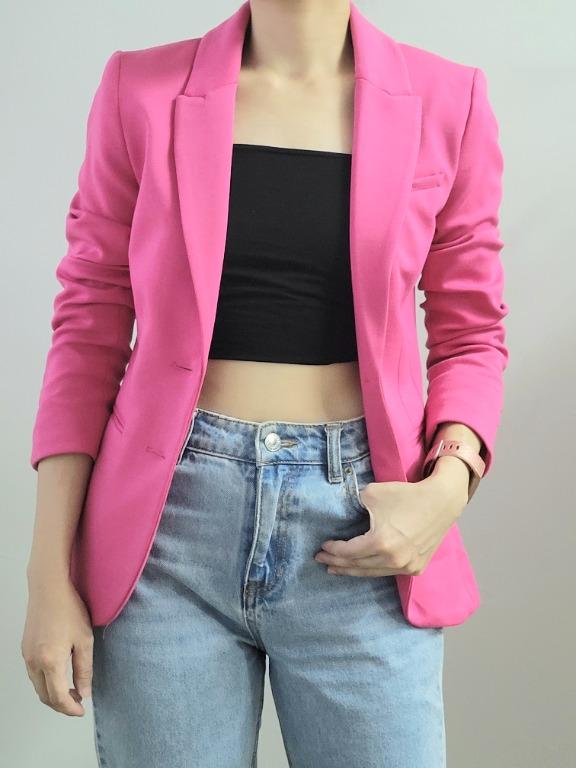 H&m sales blazer pink