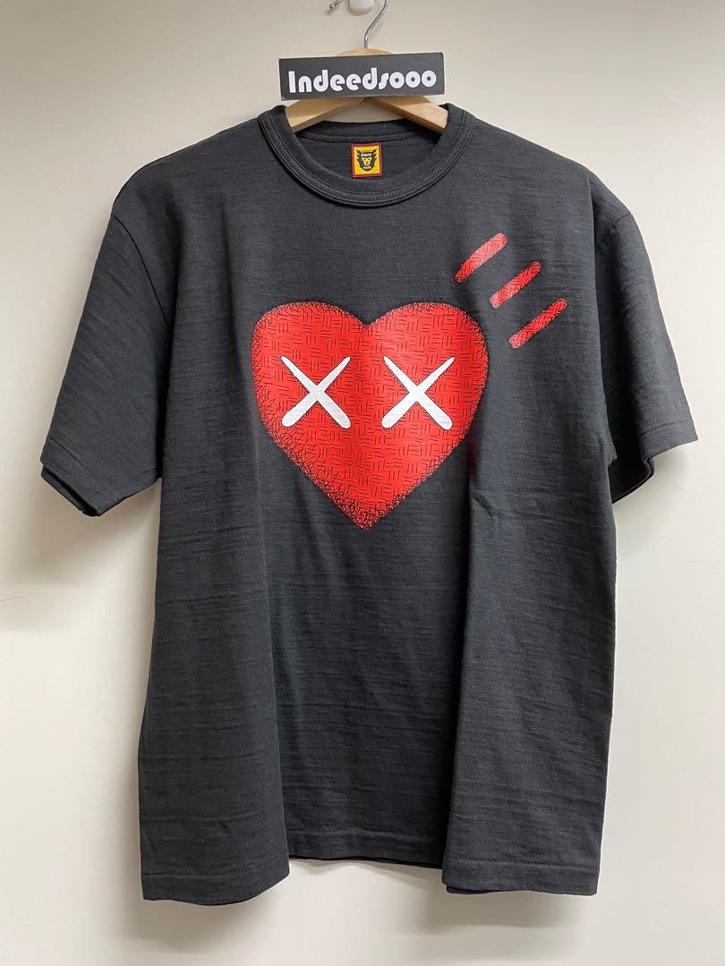 Human Made x KAWS T-shirt Tee 心心heart, 男裝, 上身及套裝, T-shirt