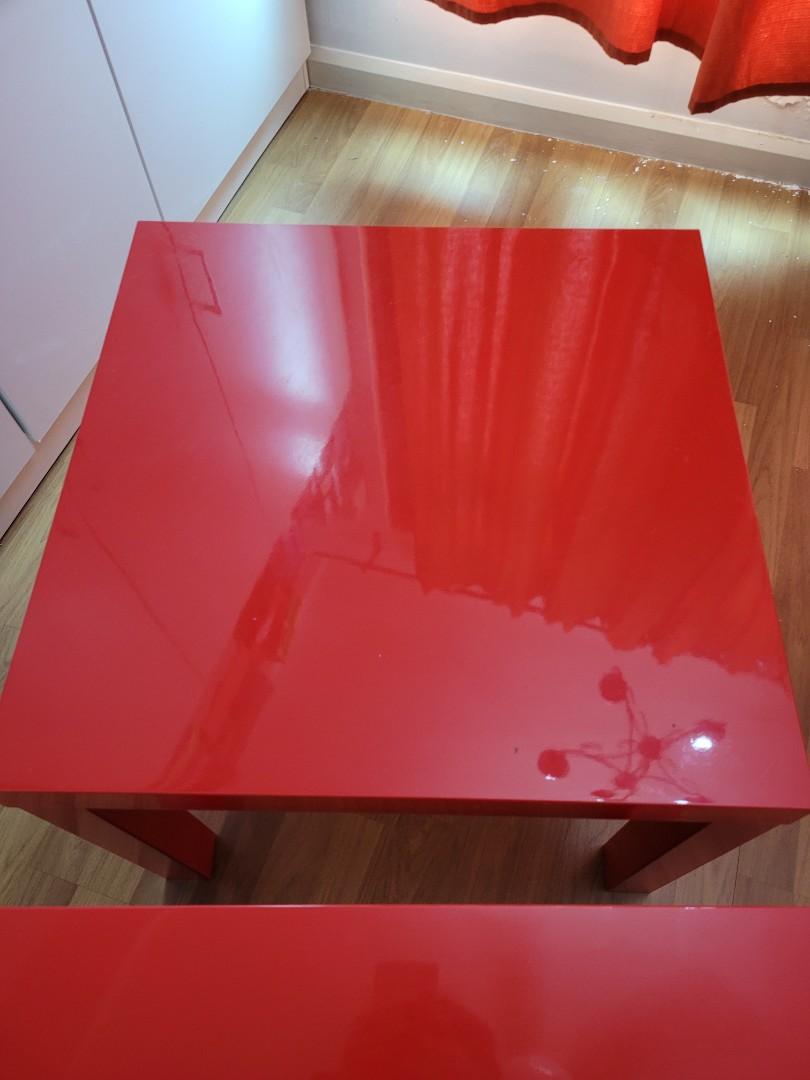 Ikea Lack coffee table Red x2, Furniture & Home Living, Furniture