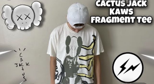 KAWS x Cactus Jack x Fragment t shirt L size Brand New, Men's