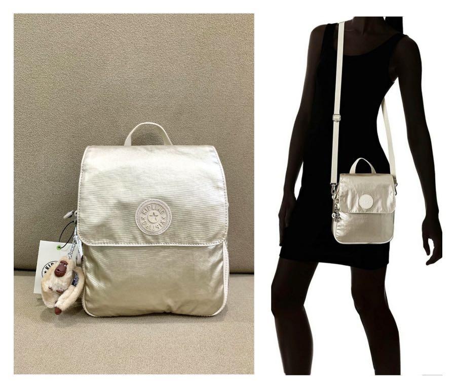 Kipling Annic Small Convertible Backpack in Starry Gold Metallic Women s Fashion Bags Wallets Backpacks on Carousell