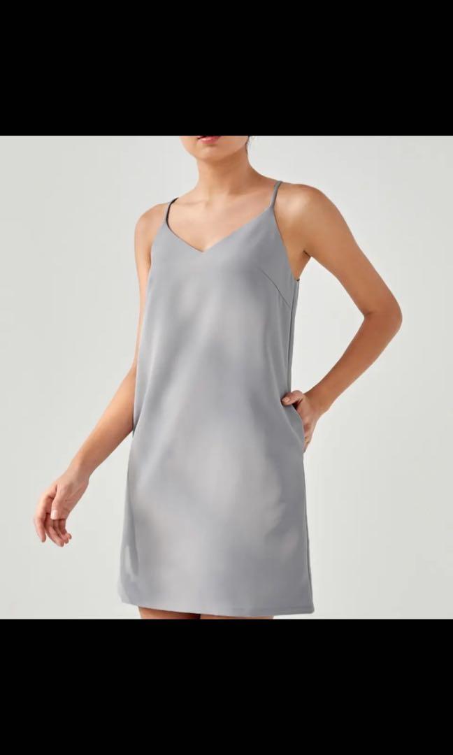 light grey shift dress