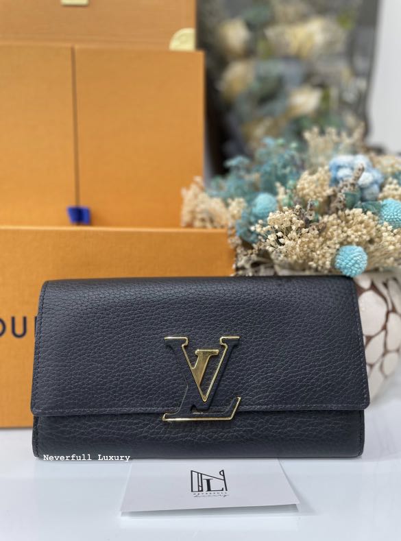 Louis Vuitton Capucines Wallet in Taurillion Noir & Grenade - SOLD