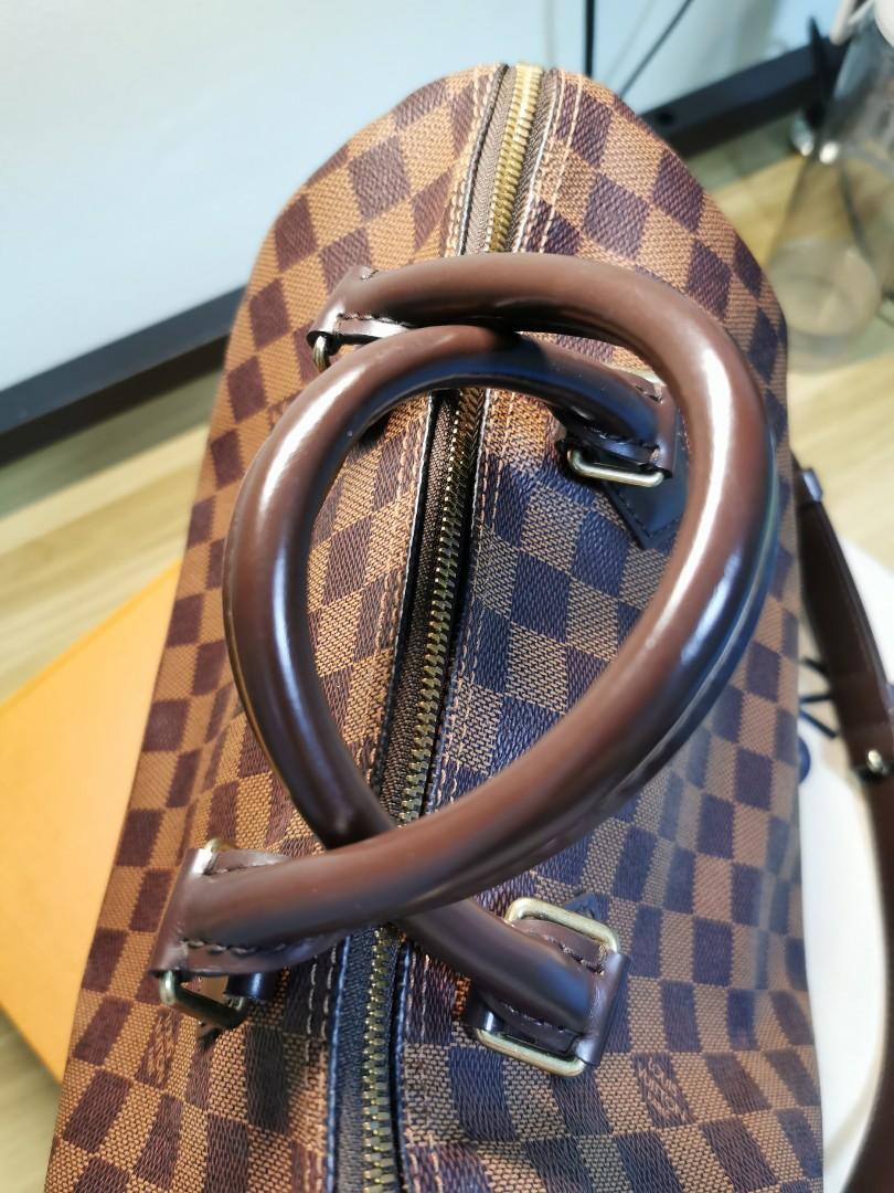 Louis Vuitton Grey Monogram Mini Lin Speedy Bandouliere 30 Boston with Strap