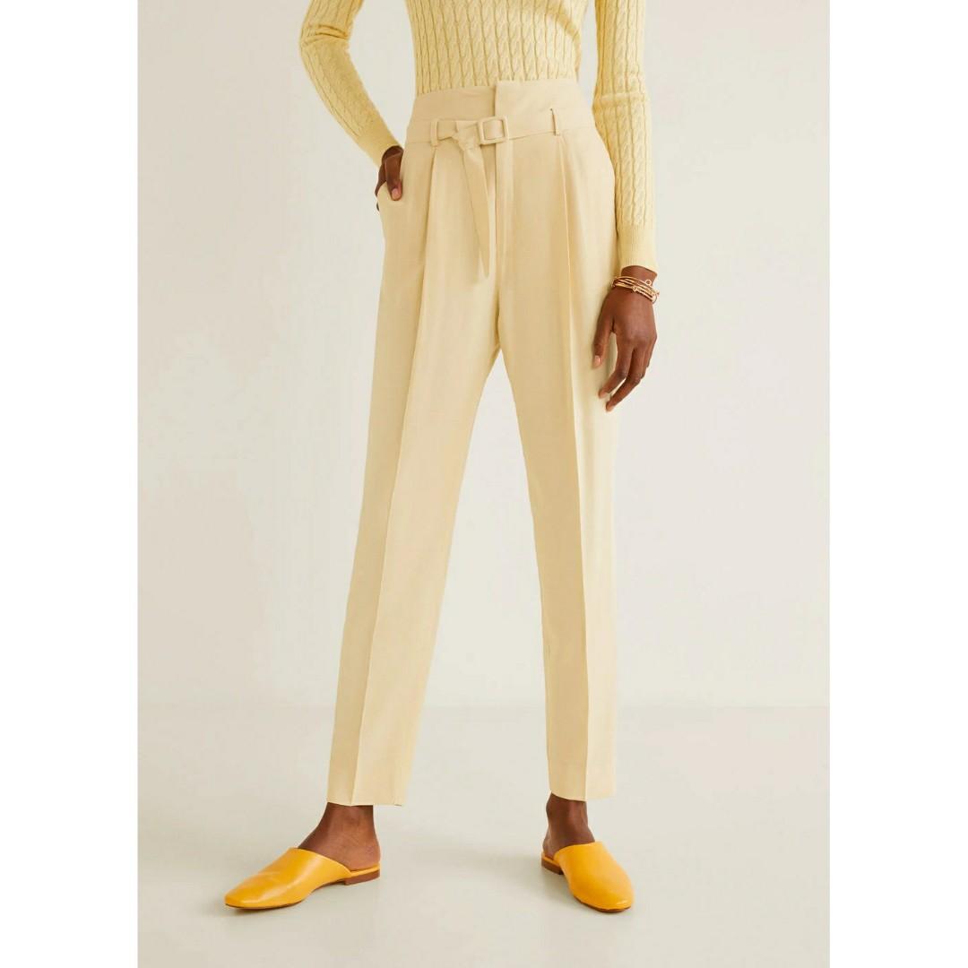 Mango Belt Trousers New, Fesyen Wanita 