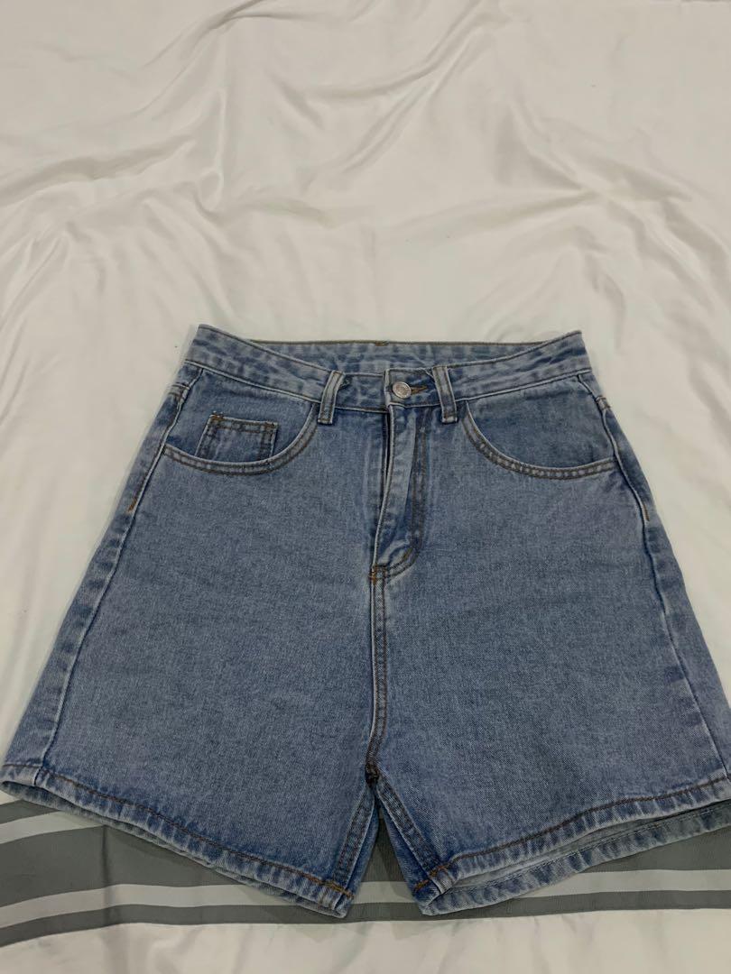 HW Light Washed Denim Maong Shorts 