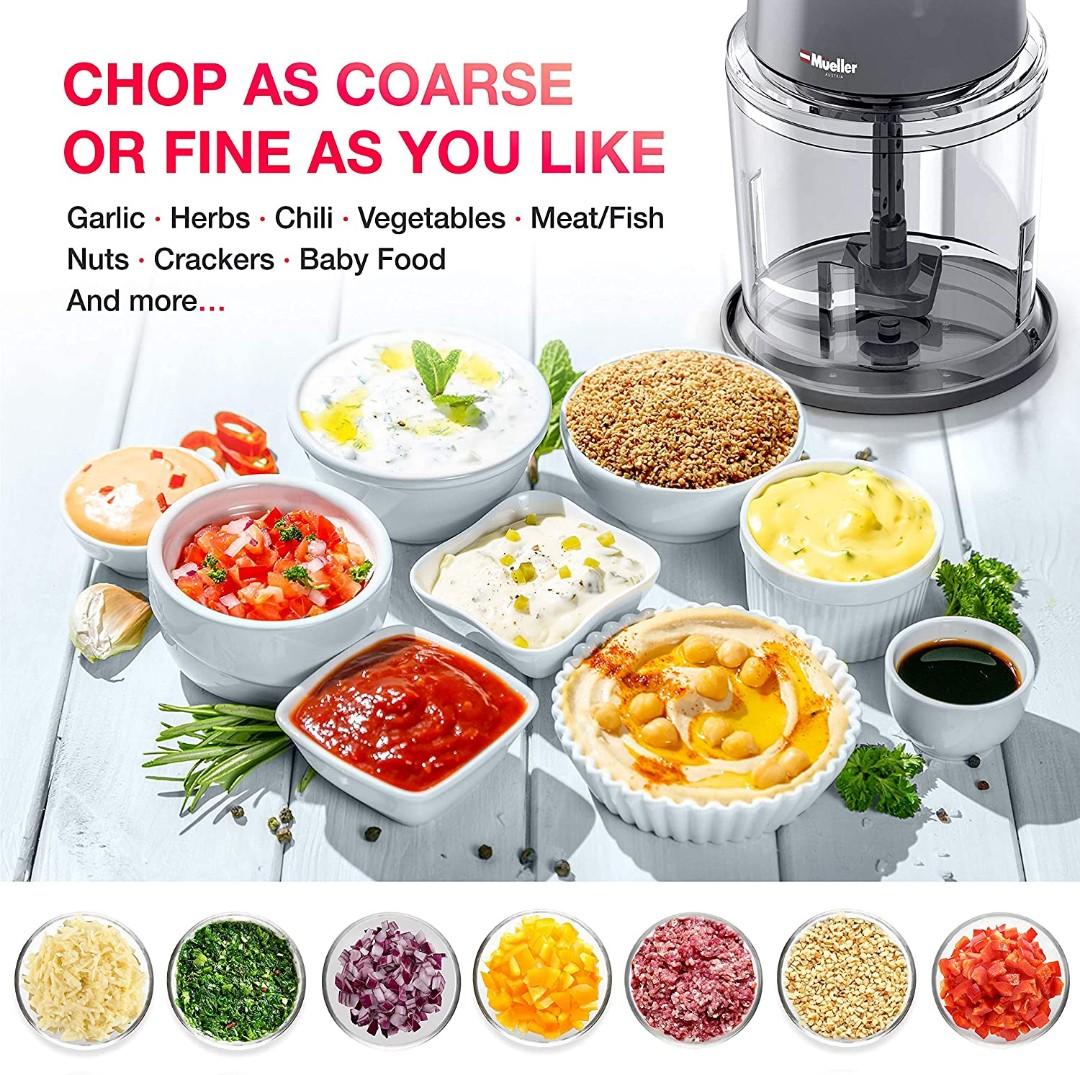 mueller home FC-1500 Mueller Mini Food Processor, Electric Food Chopper,  1.5-cup Meat Grinder, Mix, Chop, Mince and Blend Vegetables, Fruits, Nuts