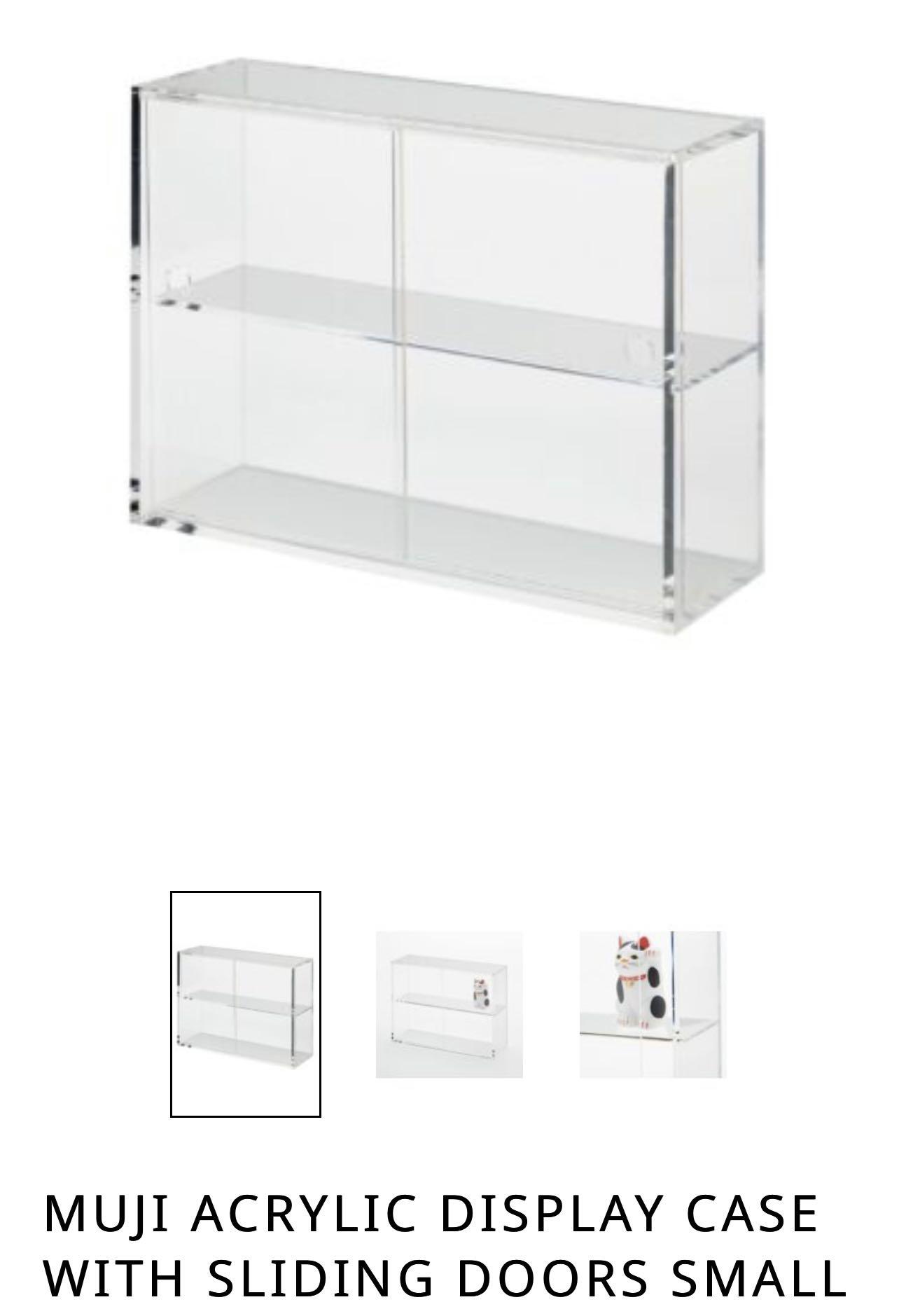 MUJI ACRYLIC DISPLAY CASE WITH SLIDING DOORS SMALL, Furniture & Home