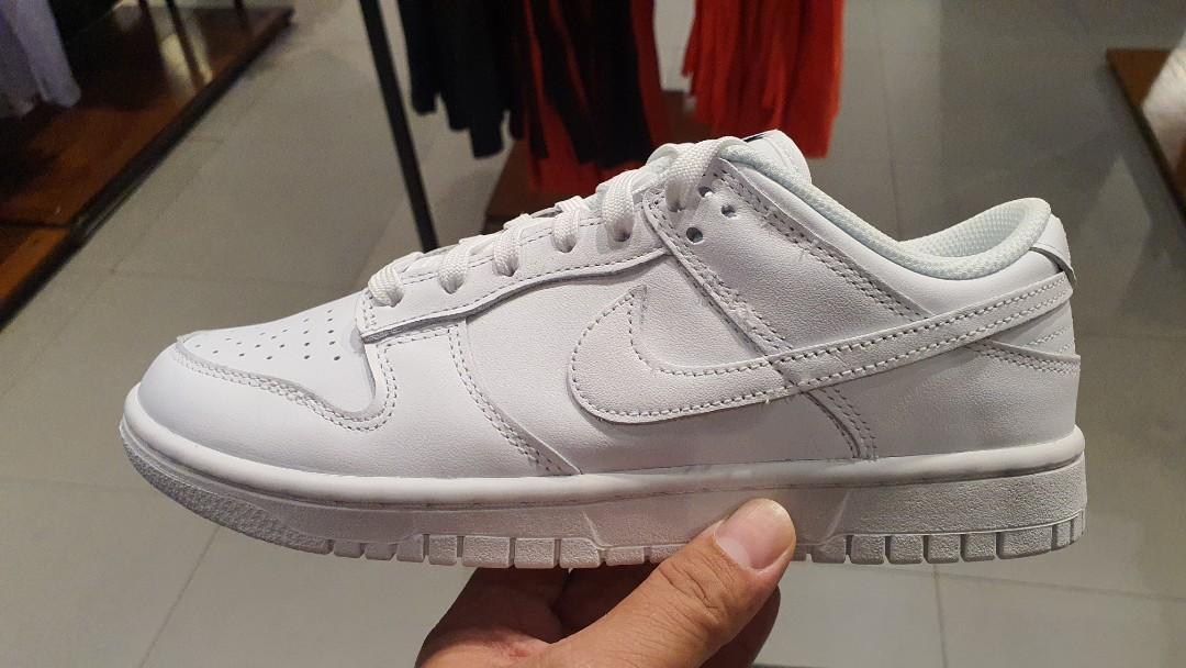 triple white nike dunks