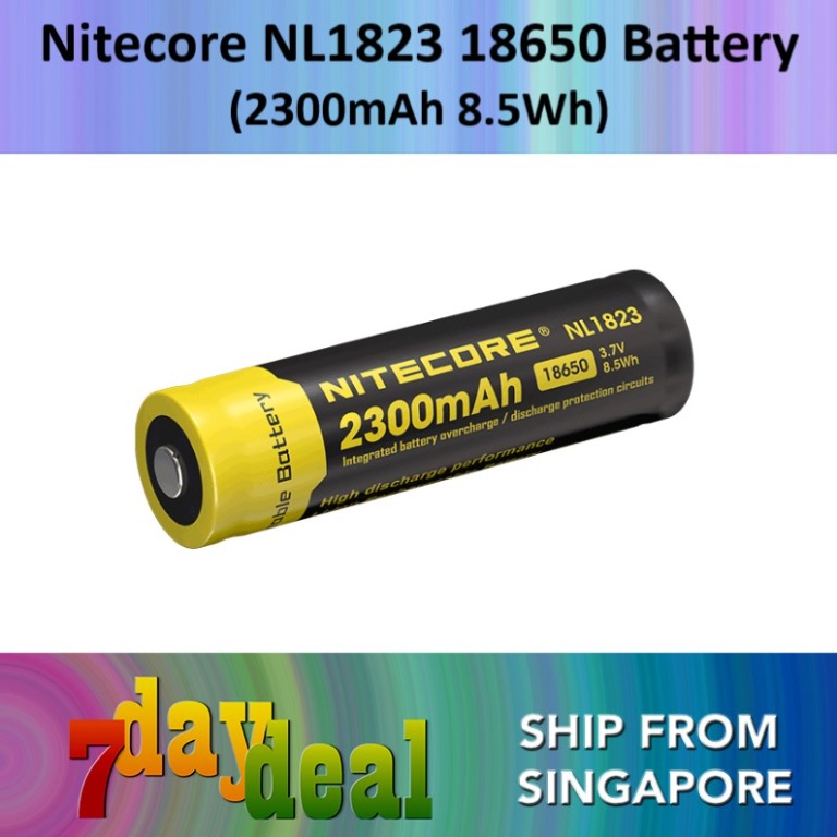 Nitecore NL1823 18650 Li-Ion Rechargeable Battery (3.7V, 2300mAh ...