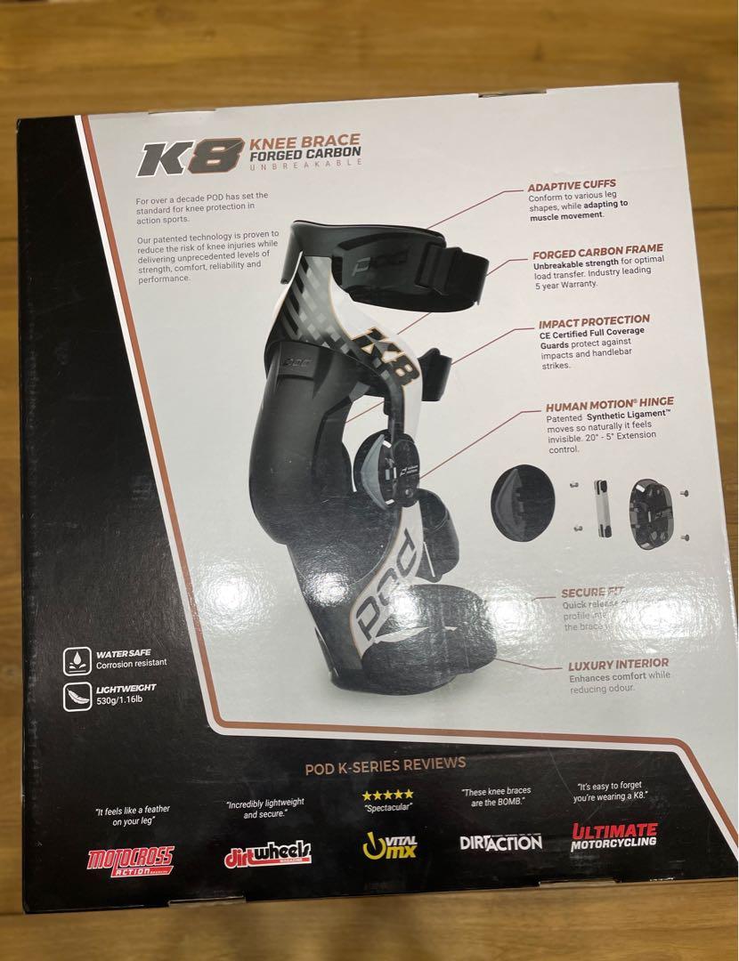 Pod K8 Knee Brace, Motorcycles, Motorcycle Apparel on Carousell