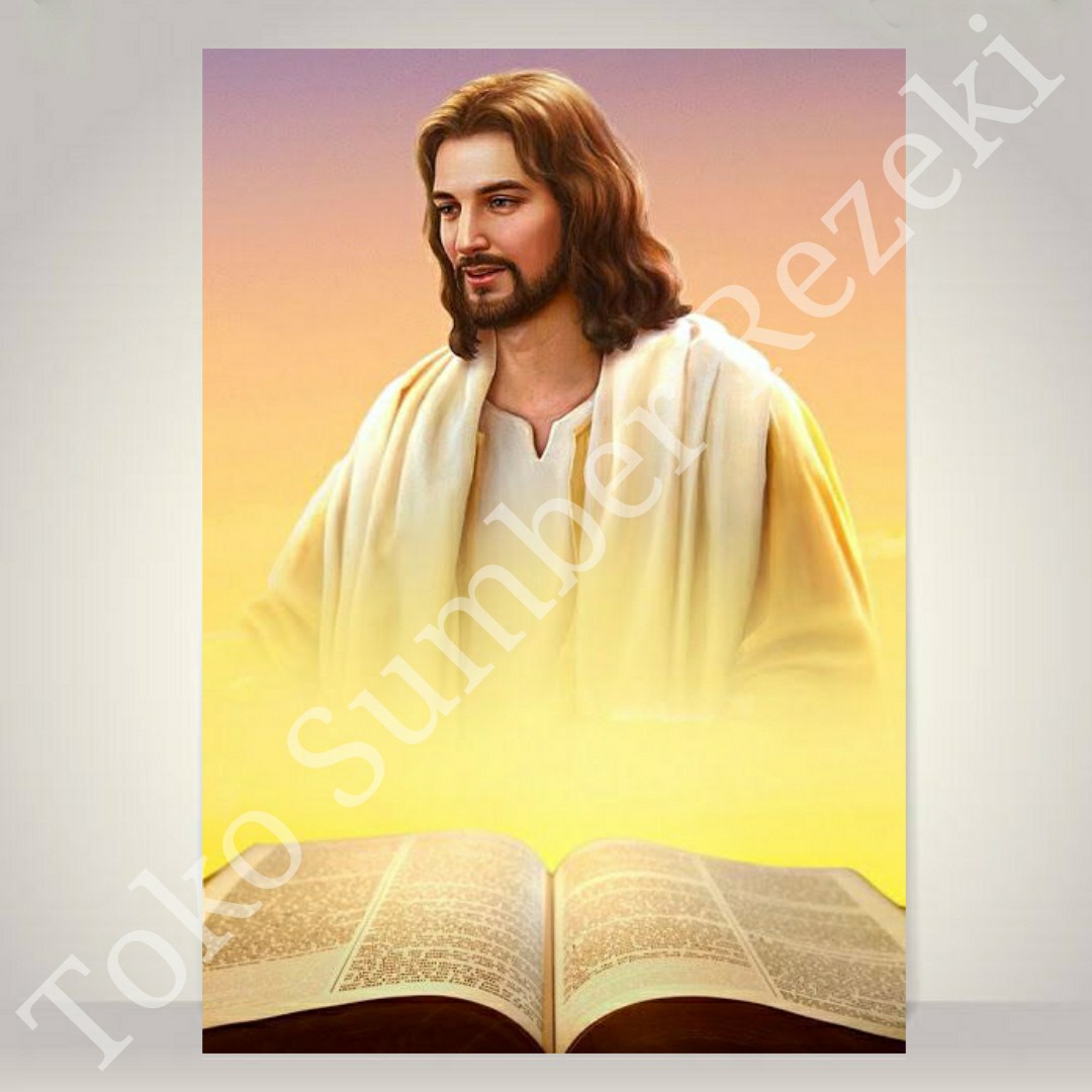 Poster Tuhan Yesus Kristus Jesus Cartoon Canvas Paper Kanvas Hiasan Besar Kecil Lukisan Pajangan 2784