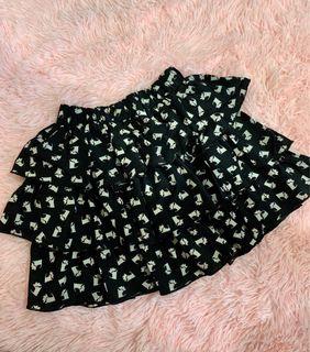 Puffy Ruffled Skirt Dog Print